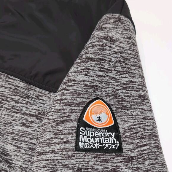 Superdry Mountain Sport Team Fuji Hooded Jacket Mens XL Gray Black Zip Pockets - Picture 10 of 16